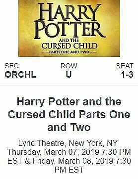 Harry Potter and The Cursed Child - Part 1 & 2 (10/3 7:30PM & 10/4 7:30PM) at Lyric Theatre
